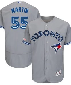 Majestic MLB Flex Base Official Russell Martin Blue Jays Away Jersey