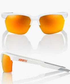 100% SPORTCOUPE - Soft Tact White - HiPER Red Multilayer Mirror Lens