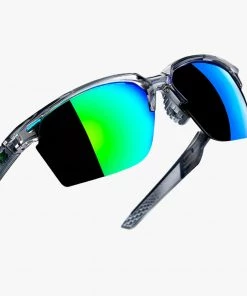 100% SPORTCOUPE - Polished Translucent Crystal Grey - Green Multilayer Mirror Lens