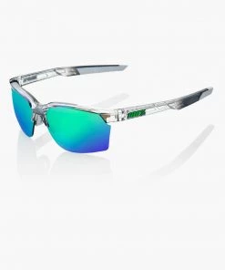 100% SPORTCOUPE - Polished Translucent Crystal Grey - Green Multilayer Mirror Lens