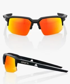 100% SPEEDCOUPE - Soft Tact Black - HIPER Red Multilayer Mirror Lens