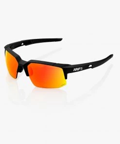 100% SPEEDCOUPE - Soft Tact Black - HIPER Red Multilayer Mirror Lens