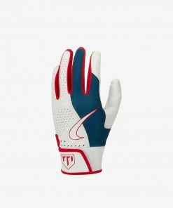 Nike Trout Edge Batting Gloves 2.0 White - Royal - Red