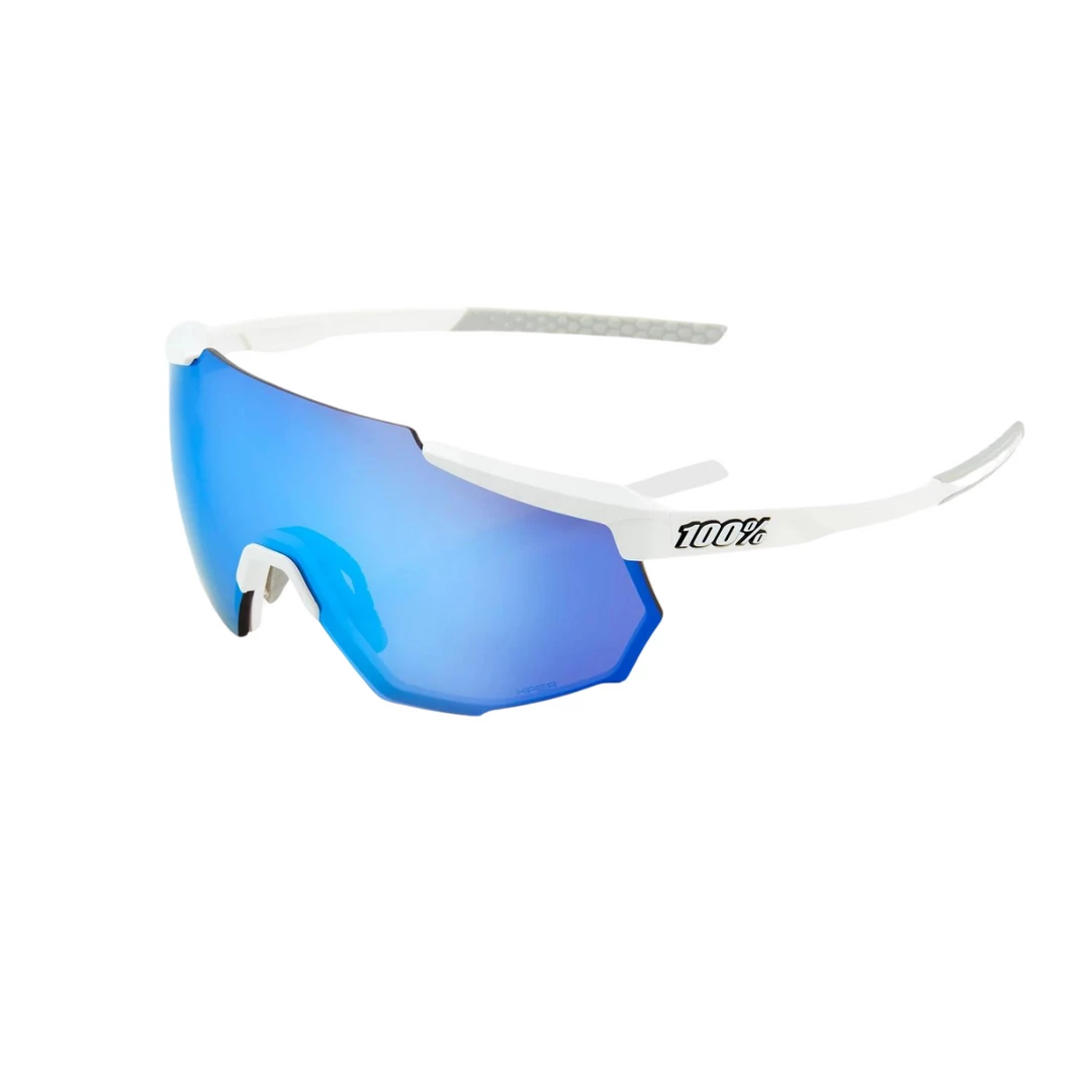 100% RACETRAP - Matte White - HiPER Blue Multilayer Mirror Lens 3 100% RACETRAP - Matte White - HiPER Blue Multilayer Mirror Lens