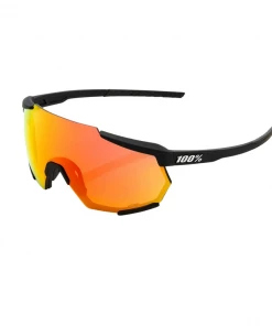 100% RACETRAP - Soft Tact Black - HiPER Red Multilayer Mirror Lens