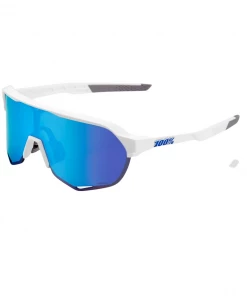100% S2 - Matte White - HiPER Blue Multilayer Mirror Lens