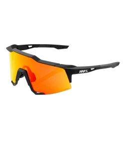 100% SPEEDCRAFT - Soft Tact Black - HiPER Red Multilayer Mirror Lens