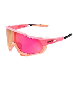 100% SPEEDTRAP - Matte Washed Out Neon Pink - Purple Multilayer Mirror Lens
