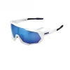 100% SPEEDTRAP - Matte White - HiPER Blue Multilayer Mirror Lens