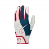 Nike Trout Edge Batting Gloves 2.0 White - Royal - Red