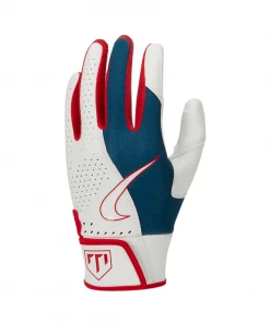 Nike Trout Edge Batting Gloves 2.0 White - Royal - Red